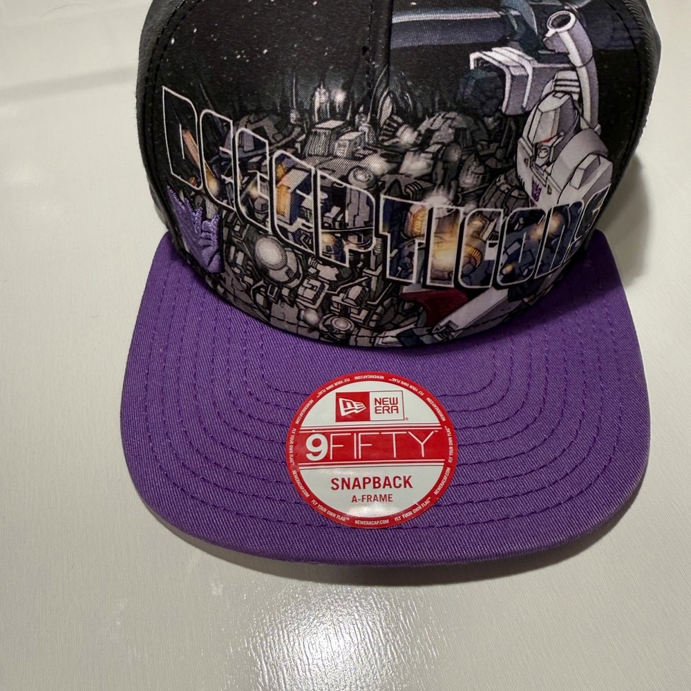 New Era Decepticon Graphic Snapback Hat - Black and Purple